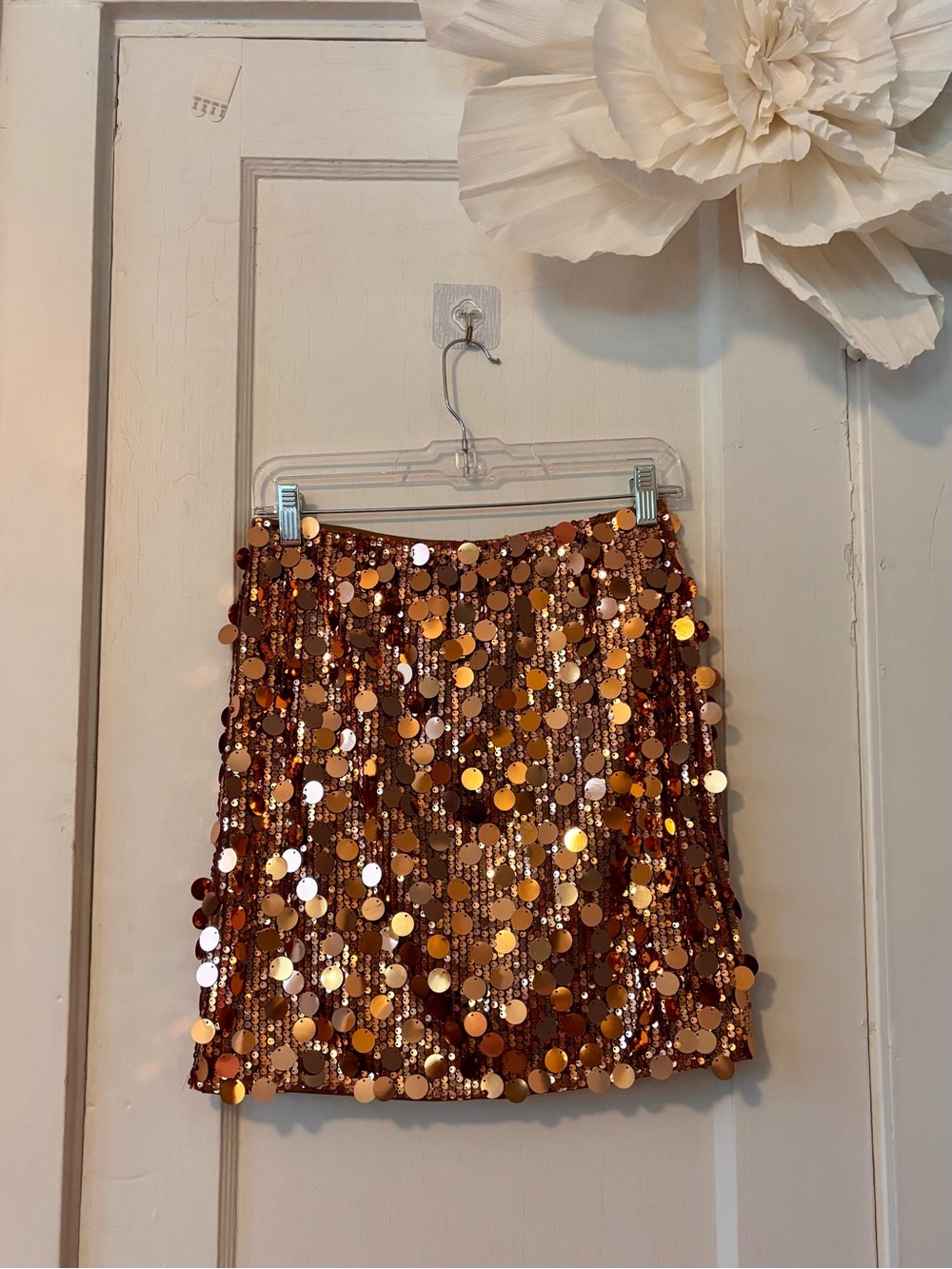 NWOT | Sequin Mini Skirt in Bronze | Medium